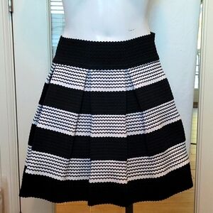 Agaci Striped Rubber Pleated Skirt